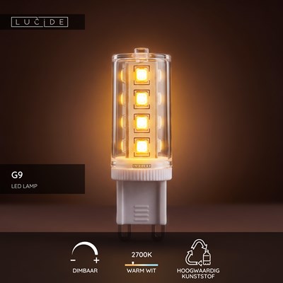 Lucide G9 - Led lamp - Ø 1,6 cm - LED Dimb. - G9 - 1x3,5W 2700K - Wit